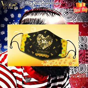 Fight Like A Kid Childhood Cancer Awareness Face Mask 4