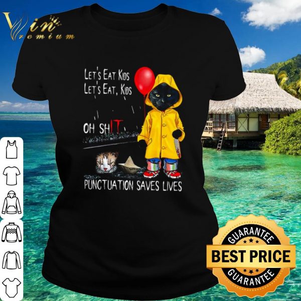 Best Cat Let’s Eat Kids Punctuation Saves Lives Halloween shirt 2