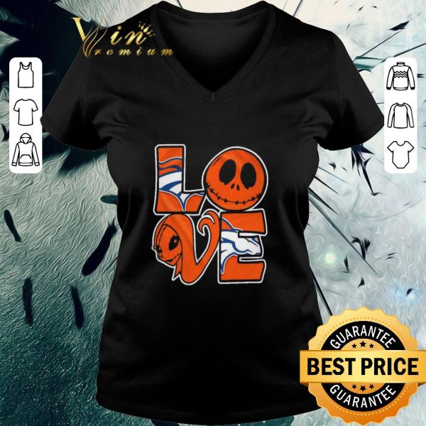 Premium Denver Broncos Jack Skellington and Sally love shirt 3