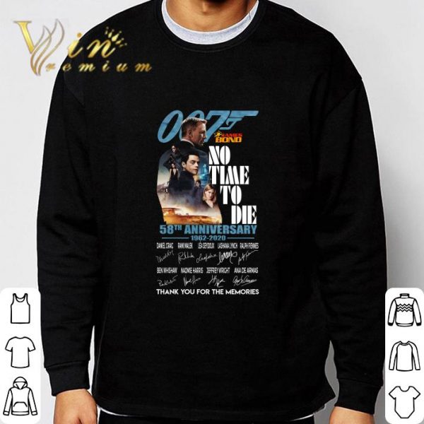 007 James Bond no time to die 58th anniversary 1962-2020 signatures shirt 3
