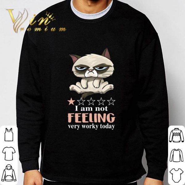 Grumpy cat 1 star i am not feeling very worky today shirt 3