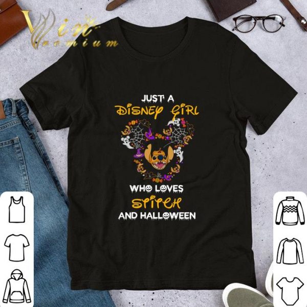 Funny Just a Disney girl who loves Stitch and halloween shirt 1