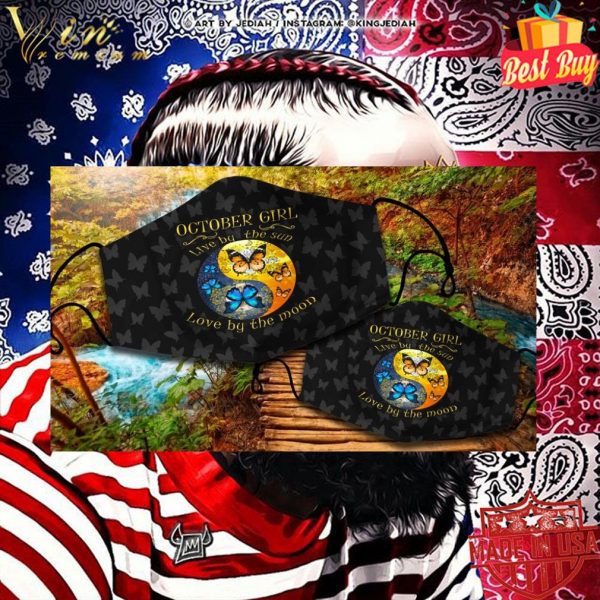 Yin Yang October girl live by the sun love by the moon face mask 2