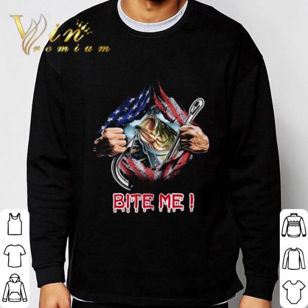 Fishing bite me inside me American flag shirt 3