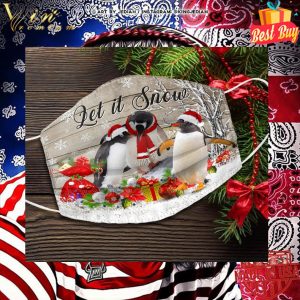 Penguin let it snow Christmas 2020 face mask 4