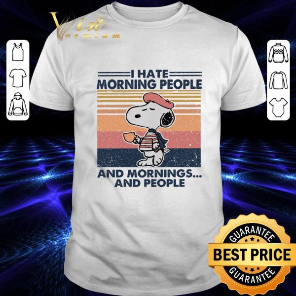 Peanuts Snoopy i hate morning people and mornings and vintage shirt 1