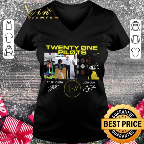 Original Twenty One Pilots Tyler Joseph Josh Dun Signatures shirt 2