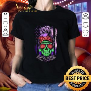Skull Momster Leopard American Flag shirt 4