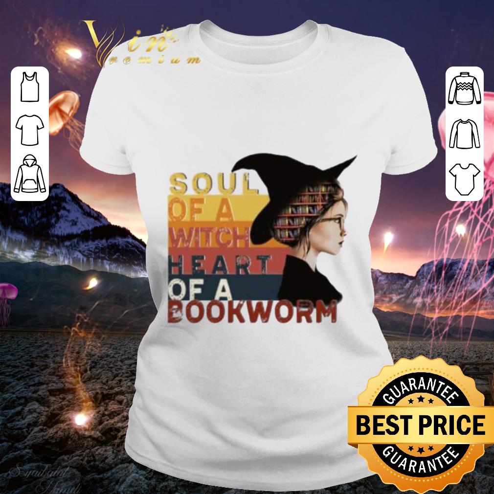 Best Soul of a witch heart of a bookworm vintage shirt 2