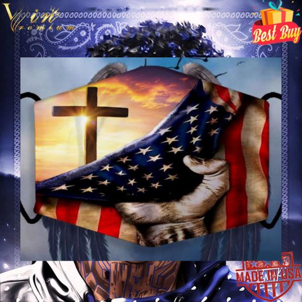 Cross Inside Me American Flag Face Mask 3