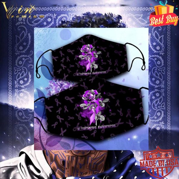 Rose Alzheimer's Awareness Face Mask 3