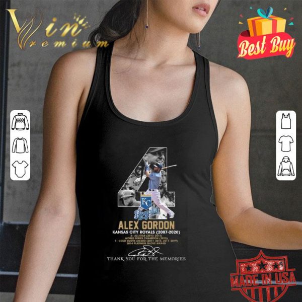 Premium Alex Gordon 4 Kansas City Royals 2007-2020 thank you for the memories shirt 3