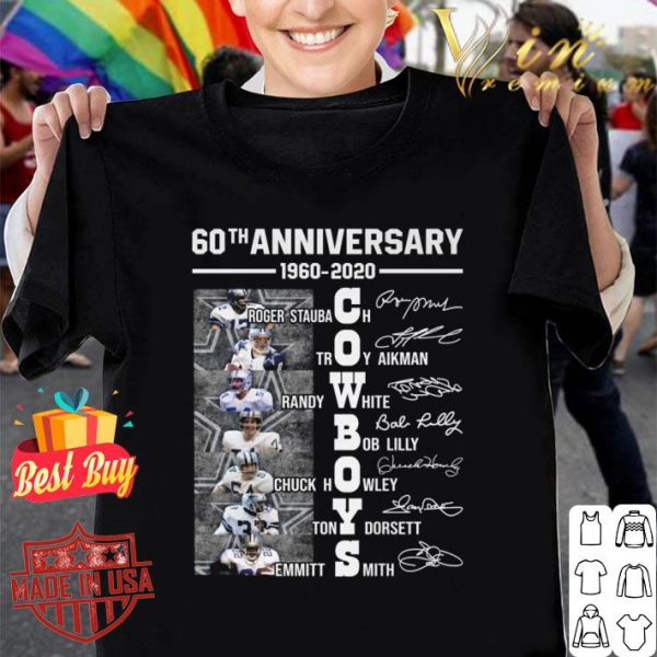 Awesome 60th anniversary 1960-2020 Dallas Cowboys signatures shirt 1