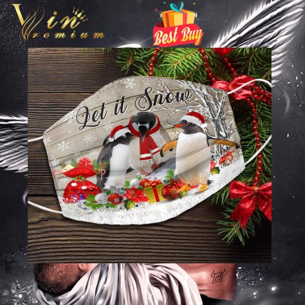 Penguin let it snow Christmas 2020 face mask 1