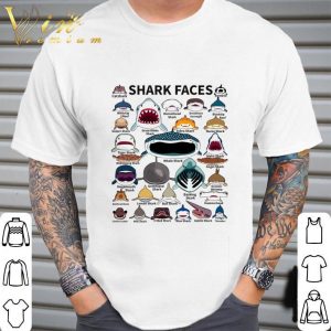 Shark faces catshark bamboo whitetip reef great white shark shirt 4