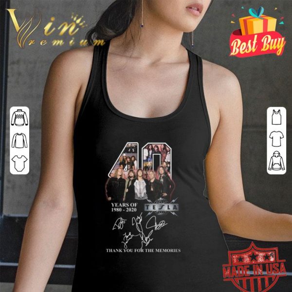 Awesome 40 years of 1980-2020 Tesla Member thank you for the memories shirt 3