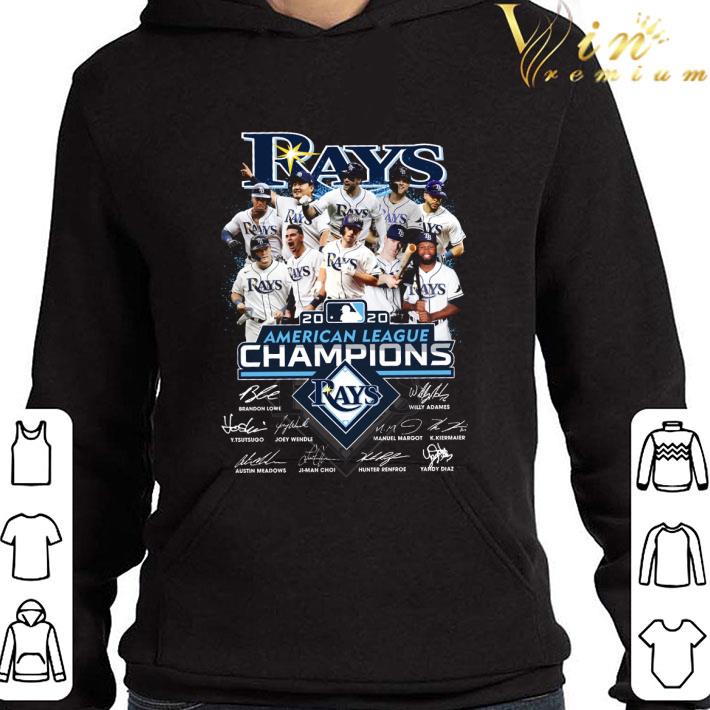 Tampa Bay Rays team 2020 American league champions signatures shirt 9 Tampa Bay Rays team 2020 American league champions signatures shirt