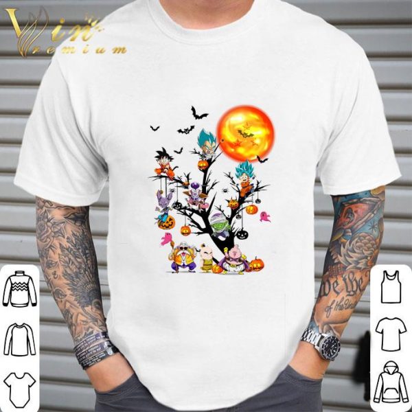 Dragon Ball Son Goku Vegeta Mabu Beerus On The Tree Halloween shirt 2