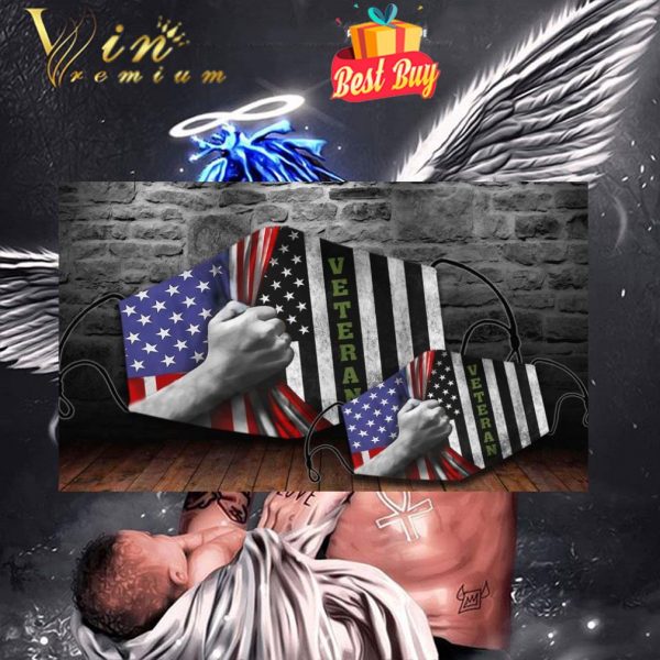 Veteran inside American flag face mask 1