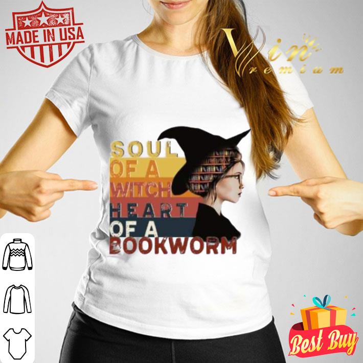 Best Soul of a witch heart of a bookworm vintage shirt 3