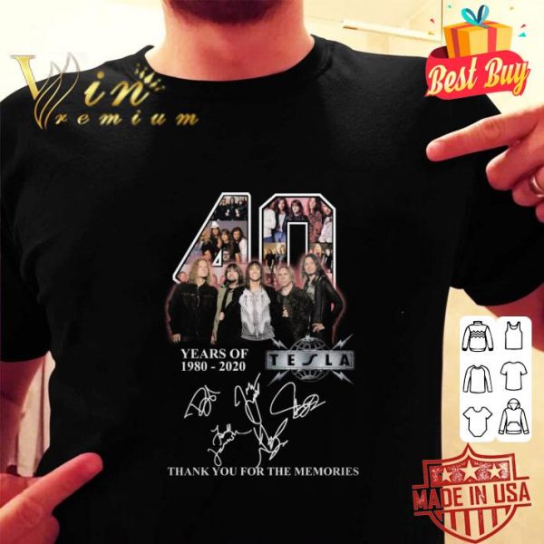 Awesome 40 years of 1980-2020 Tesla Member thank you for the memories shirt 2