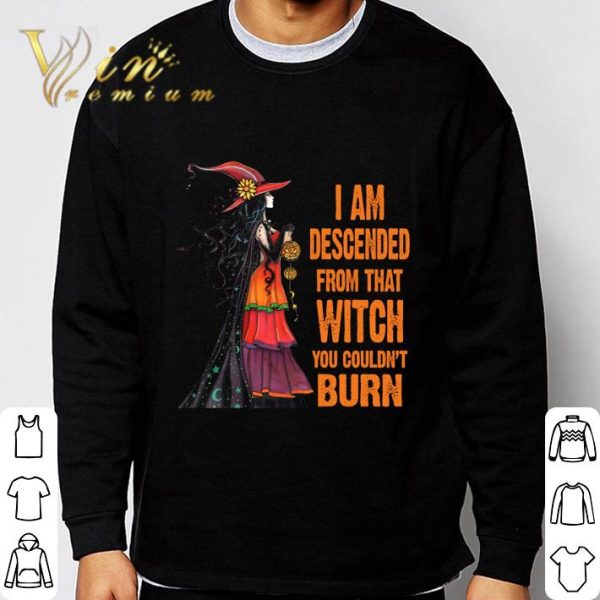 I am descended from that witch you couldn't burn halloween shirt 3