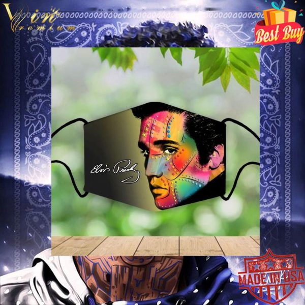 Elvis Presley Signature Digital Art face mask 3