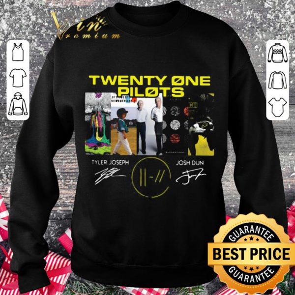 Original Twenty One Pilots Tyler Joseph Josh Dun Signatures shirt 3