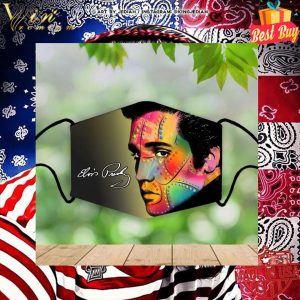 Elvis Presley Signature Digital Art face mask 4