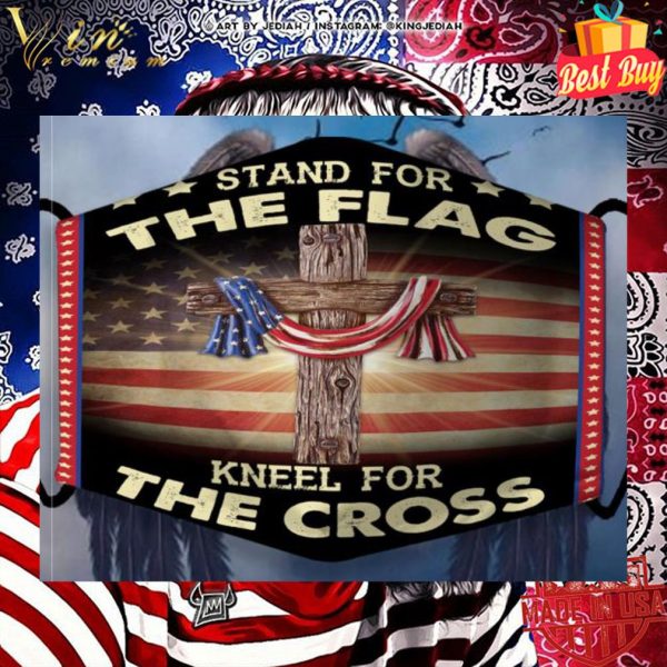 Stand For The Flag Kneel For The Cross American Flag Face Mask 2