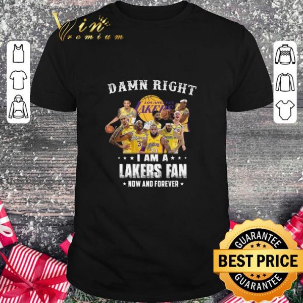 Premium Damn right Los Angeles Lakers team signatures i am a Lakers fan shirt 1