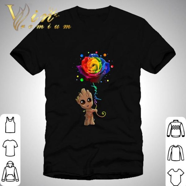 Baby Groot pride rose colors shirt 1
