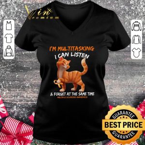 Premium Cat i'm multitasking i can listen Multiple Sclerosis Awareness shirt 4