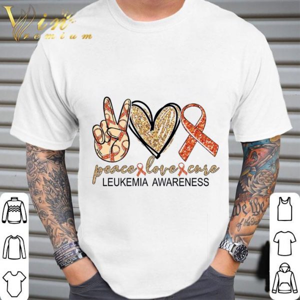 Diamond Peace Love Cure Leukemia Awareness shirt 2