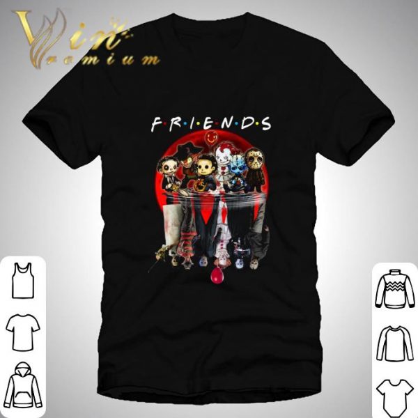 Halloween Friends Horror Characters Moon Reflection Water Mirror shirt 1