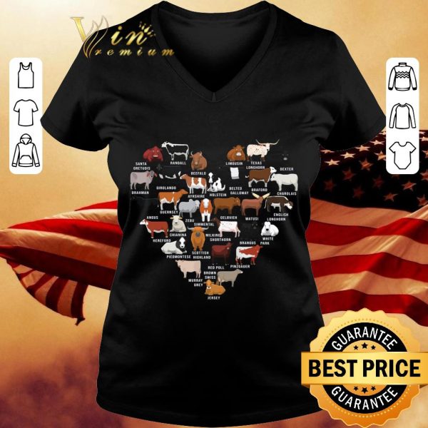 Love Cows Cattle Heart shirt 3