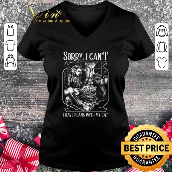 Official Sorry I Can't I Have Plans With My Cat Witch Girl shirt 2