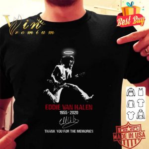 Premium Angel Eddie Van Halen 1955-2020 signature thank you for memories shirt 4