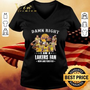 Damn right Los Angeles Lakers team signatures i am a Lakers fan shirt 5