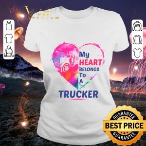 Hot My heart belongs to a trucker shirt 4