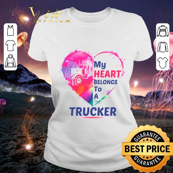 Hot My heart belongs to a trucker shirt 2