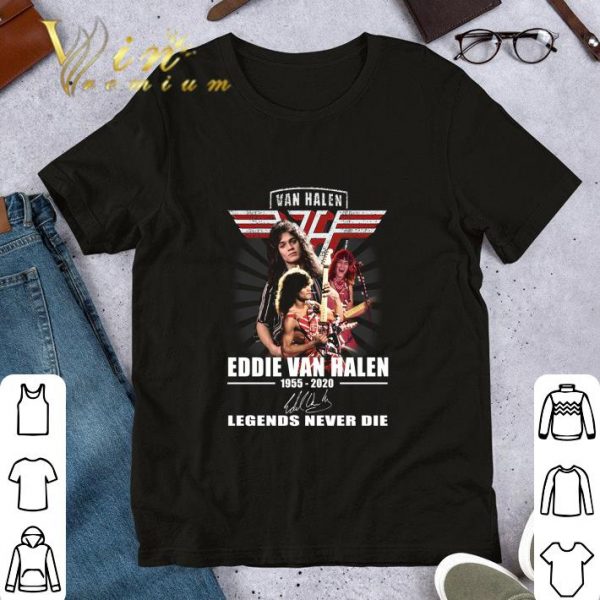 Van Halen 1955-2020 Eddie Van Halen signature legends never die shirt 1