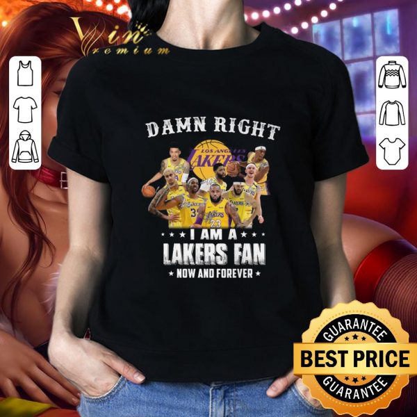 Damn right Los Angeles Lakers team signatures i am a Lakers fan shirt 2