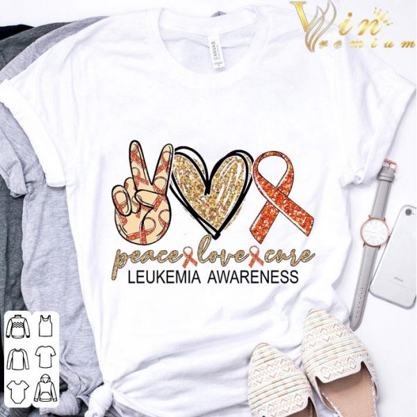 Diamond Peace Love Cure Leukemia Awareness shirt 3