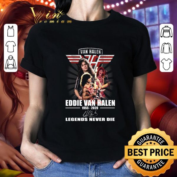 Van Halen 1955-2020 Eddie Van Halen signature legends never die shirt 2
