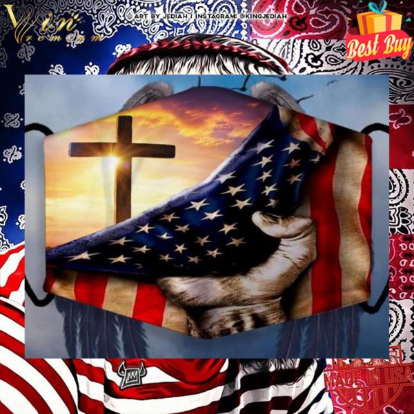Cross Inside Me American Flag Face Mask 2