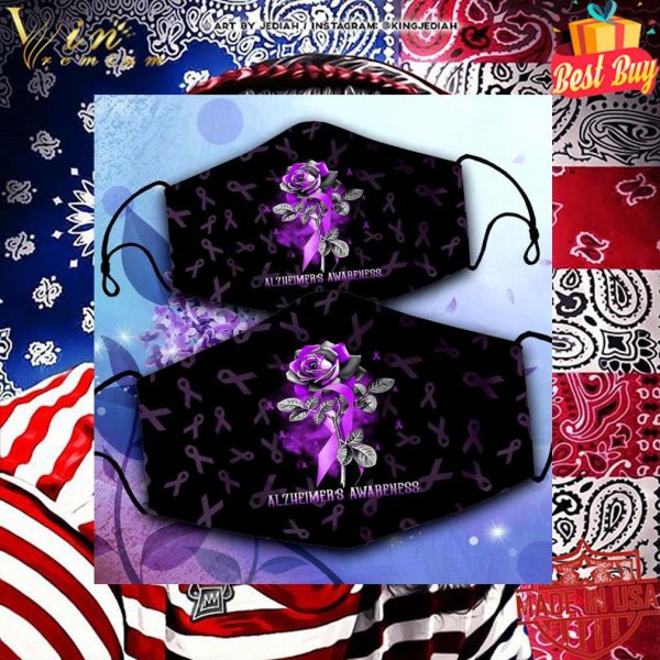 Rose Alzheimer's Awareness Face Mask 2