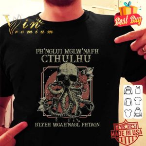 Official Ph'nglui Mglw'nafh Cthulhu Skull R'lyeh Wgah'nagl Fhtagn shirt 4