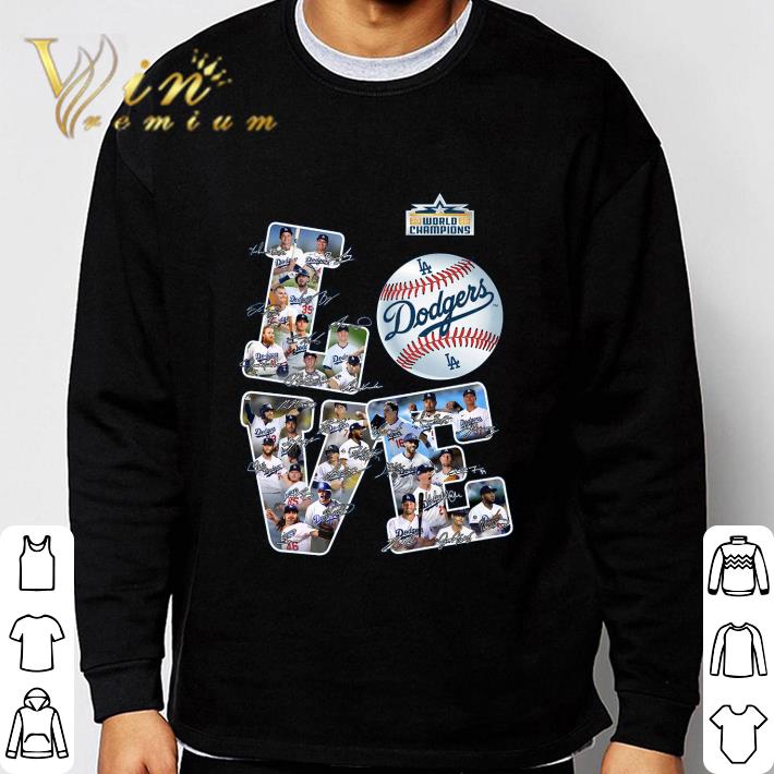 Love Los Angeles Dodgers MLB Champion 2020 Signatures shirt Love Los Angeles Dodgers MLB Champion 2020 Signatures shirt 3