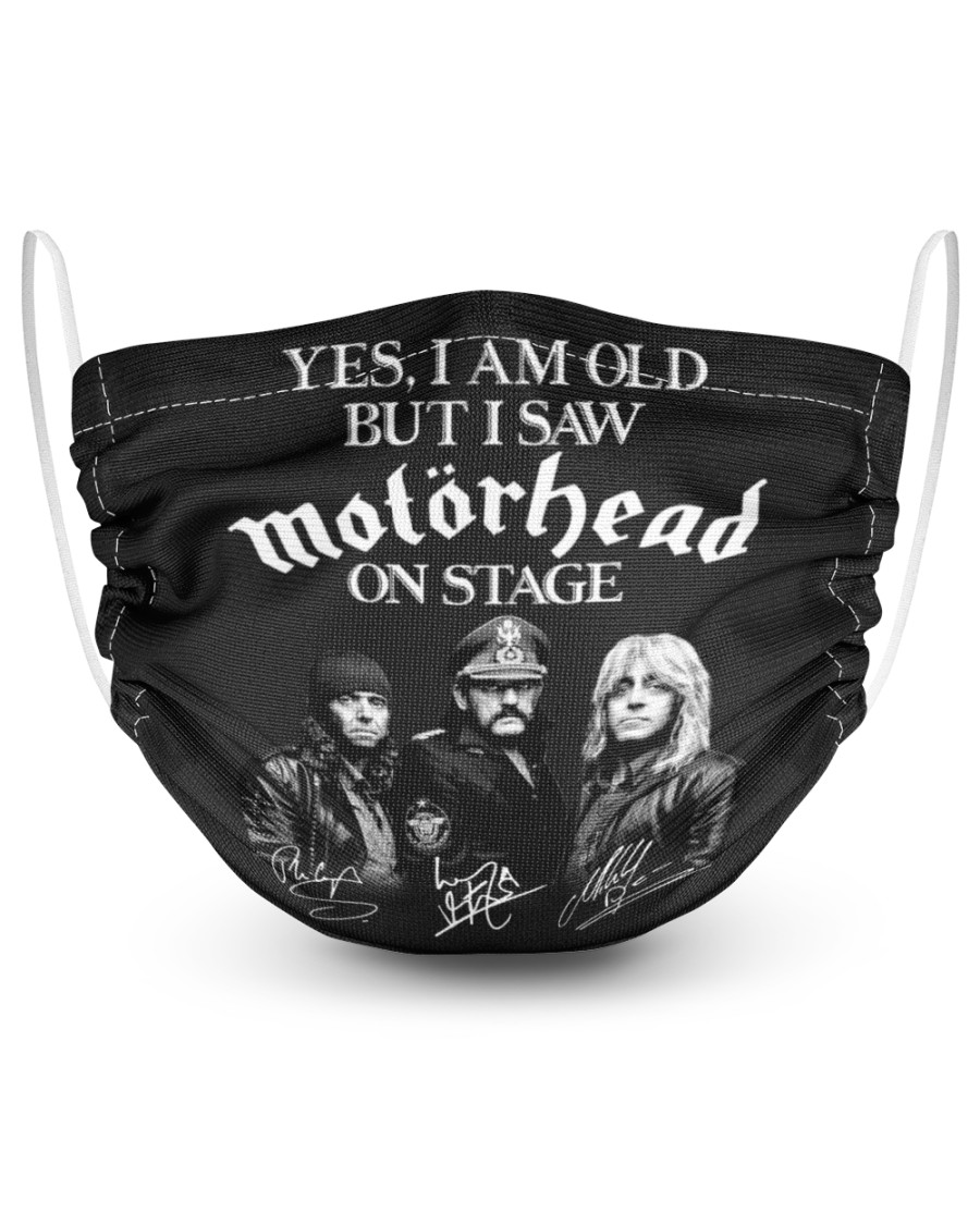 Yes i am old but i saw Motorhead band member signed on stage face mask 3